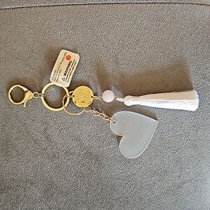 Beaded Tassel Keychain, Bag Charm with "For Self-love and devotion" Message NWT